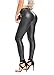 RIOJOY Legging de Sport Femme Collants Amincissants en Cuir Leggings de Sport Push Up Slim Butt Pantalons Elastique Leggings de Compression Résistants pour Yoga Pilates Fitness A-Gris S