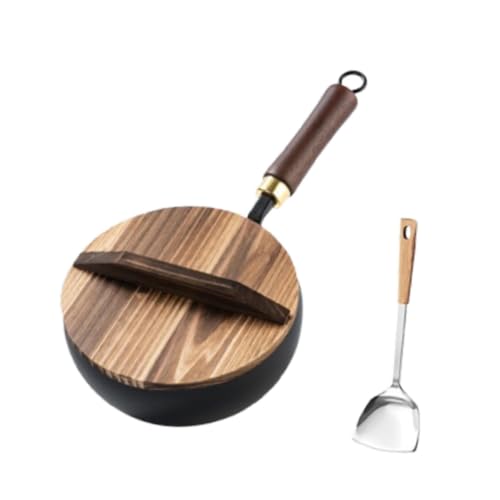 Wok con tapa de madera y fondo plano, 20 cm miniatura 7