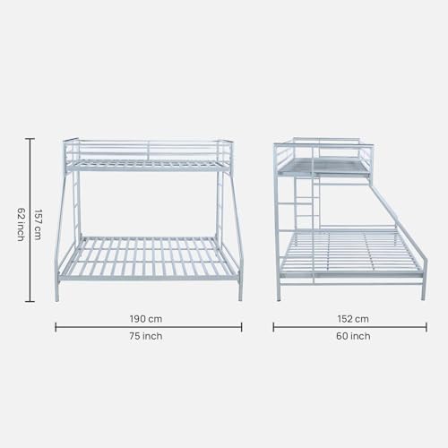 Image of Twin Over Twin Metal Bunk Bed |Bunk Bed Without Storage for Kids | Double Decker Bed for Kids Room Furniture |Metal Bunker Bed (Mattress Not Included)