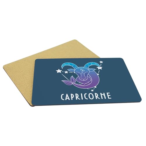 Set de table Capricorne en liège bleu grand format pour décoration de repas