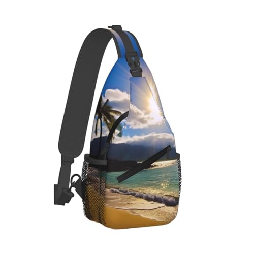 Mochila cruzada diagonal tipo bandolera negra para hombre y mujer miniatura 2