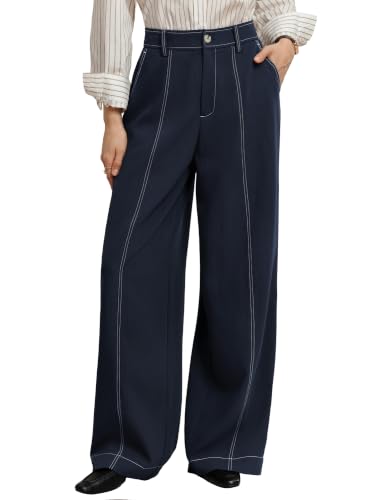 Pantalon large fluide pour femme idéal pour le bureau ou les sorties décontractées