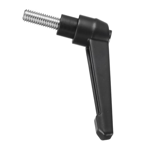 Image of uxcell Adjustable Clamping Lever Handle M8 x 20mm Metric 304 Stainless Steel Male Threaded Stud Hand Knobs Push Button Ratchet Rotating Screw Handles Bolts with Locking Lever Black