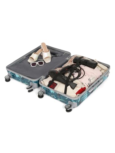 Image of Teakwood World Small 65 cm Check in Size Trolley Bag Polycarbonate 360 Degree 8 Wheels Luggage Bag with TSA Lock, Adjustable Handle Trolley Bags for Travel, Suitcase for Travel | Spark Green