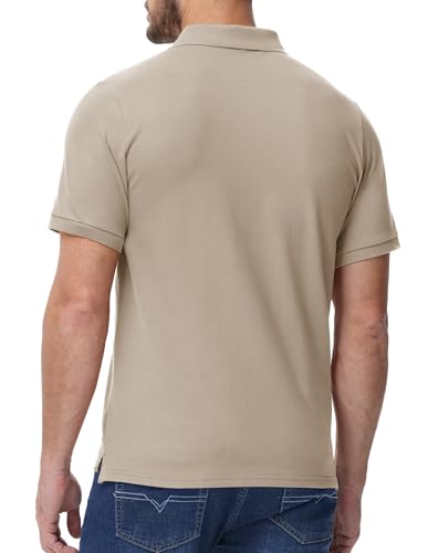 Image of MIER Men's Cotton Pique Polo Shirts, Short Sleeve Golf Work Casual Tops