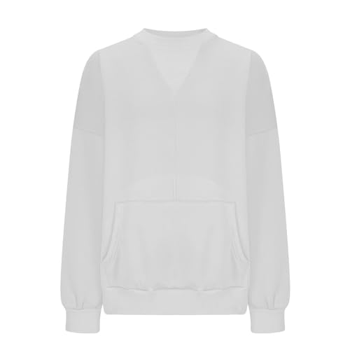 Sweat patchwork femme sans capuche pull ample confortable avec poche XXL