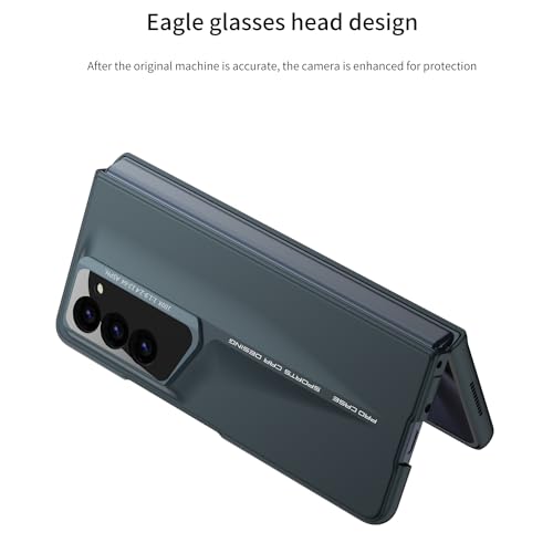 Image of Midkart Matte Case Compatible with Samsung Galaxy Z Fold 6 Release 2024 Ultra Thin Hard PC with Front Glass Cover Glossy Camera Protection, Grey Green