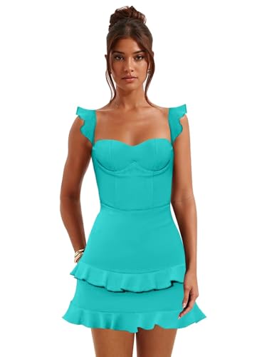 Short Ruffles Homecoming Dresses for Teens 2025 Tight Mini Prom Cocktail Party Dress