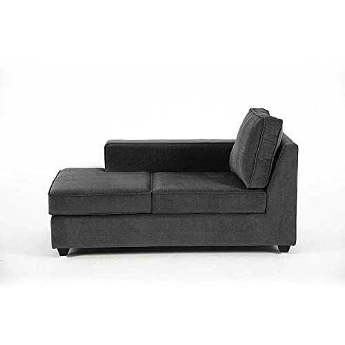 Image of Wakefit Sofa Set | 3 Year Warranty | Sofa 3 Seater, 3 Seater Sofa for Living Room, Wooden Sofa Set, 3 Seater + Left Aligned, Sofa for Living Room - Napper(Malphino : Smoke Grey)