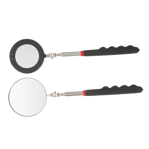 Ciieeo Lighted Inspection Mirror Set 2pcs Telescoping Vehicle Inspection Mirrors Easy to Use for Mechanics