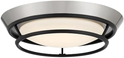 George Kovacs P5372-691-L Beam Me Up LED Flush Mount, Coal With Brushed Nickel