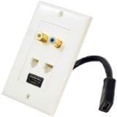 Placa de pared multimedia con conexion HDMI y cables flexibles para un orden total