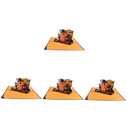 Carte de vœux Halloween pop-up TEHAUX en papier d'artisanat haut de gamme