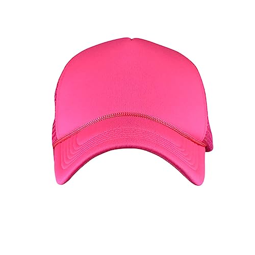 Image of NYFASHION101 Plain Mesh Trucker Hat - Breathable 6-Panel Daily Snapback Cap, Customizable Ideal for DIY Embroidery & Patches