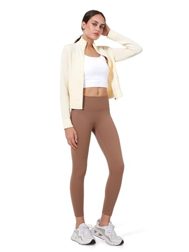 Women's Cardigan Jackets Cropped Lightweight Fall Open Front, Long Sleeve Knit Zip Up Sportswear Slim Fit Workout Tops4