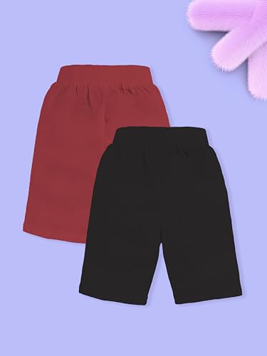 Image of KiddoPanti Girls Knee Length Cycling Shorts Pack of 2