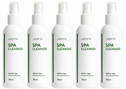 SPA CLEANSER, 250 ml (8.45 fl. oz) * 5pcs, Body Peeling Spray, Gentle Exfoliating & Hydrating Dead Skin Remover, Refreshing Cotton Scent for Smooth & Soft Skin