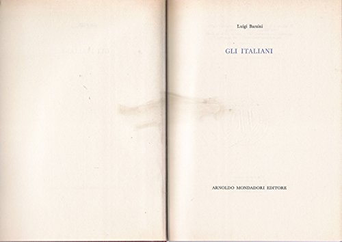 Gli italiani [Italian] B0014YHPAO Book Cover