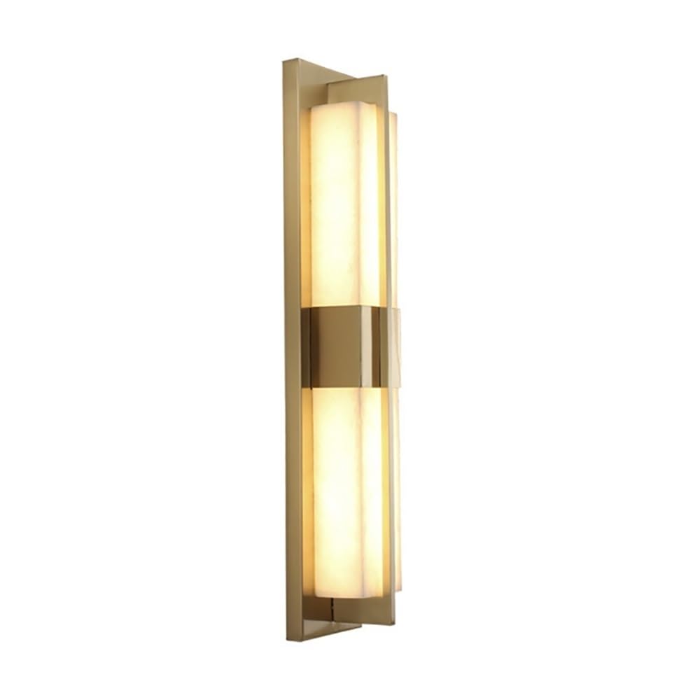 HPTHLY Indoor Wall Lights Fixtures Led Bathroom Vintage Marble Wall Lampsed Brass Metal 24W Dimmable Wall Sconces For Bedroom Bedside Headboard Living Room (Oro)