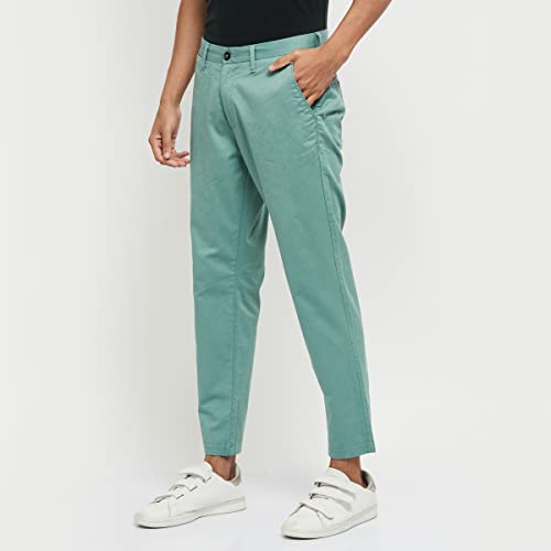 Image of Max Men Mid Rise Solid Carrot Fit Chinos