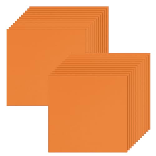 Whaline 25 Sheet 12 x 12 Inch Pumpkin Orange Card Stock Paper Fall Thanksgiving Thick Scrapbook Paper for Autumn DIY Crafts Card Making School Office Home Supplies, 65lb