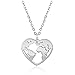 Produktbild SUNIANA® - Halskette  Wanderlust  Herz Weltkarte | mit Anhänger in Herzform | Weltkugel | Edelstahl | Damen Kette (Silber)