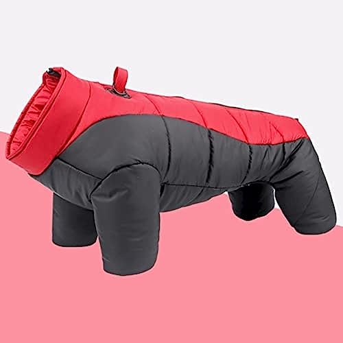Cappotto invernale impermeabile per cani, design con cerniera, antivento con fibbia a doppia trazione a D, giacca calda per cani di taglia grande, imbottitura in cotone spesso, resistente e