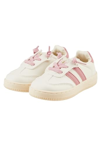 Sterntaler Sneaker Streifen Sneaker mit Klettverschluss Sterntaler Logo - Baby- & Kinderschuh mit rutschfester Sohle und austauschbaren Schnürsenkeln Perlrosa Größe 23