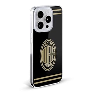 Head Case Designs Licenza Ufficiale AC Milan Nero E Oro Stemma Custodia in Gel [Protezione di Grado Militare] Compatibile con Apple iPhone 17 PRO Max E Compatibile con MagSafe