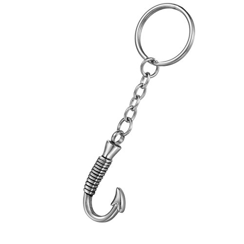 FCZDQ Joias de cremação, pingente de urna com suporte de porta-chaves de cinzas em memória de anzol