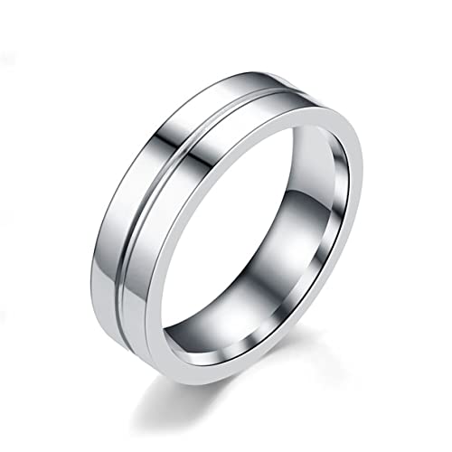 YAHOYA Anillos de Pareja de Moda para los Amantes Anillos de Compromiso de Alianza de Boda Ajustables Regalo Anillos Simples de Acero Inoxidable