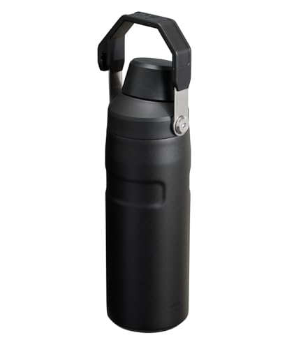 Image of Stanley IceFlow Fast Flow Water Bottle 16 oz | Angled Spout Lid | Lightweight and Leakproof for Travel and Sports | Insulated Stainless Steel | BPA-Free | Black 2.0