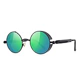 MERRY'S Gothic Steampunk Sunglasses for Women Men Round Lens Metal Frame S567