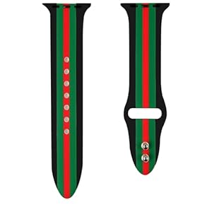 Designer Silicone Sport Band Compatible with Apple Watch Band, 38mm 40mm 41mm 42mm 44mm 45mm 49mm, for Men & Women, Soft Silicone Wristband Replacement Strap, iWatch Sport Band for Apple Watch Series 8, Apple Watch Ultra and iWatch 7/9/6/5/4/3/2/1/SE