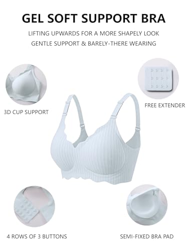 Image of COCOMARTS Jelly Bras for Women No Underwire Scalloped Push Up Wireless Bralettes Seamless Soft Comfort Everyday Tshirt Bra