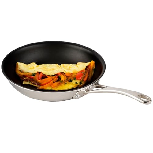 Le Creuset 3-Ply Non-Stick Frying Pan, Stainless Steel, 28 cm