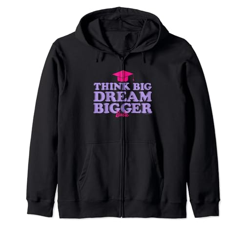 Sweat Barbie Think Big Dream Bigger à capuche zippé pour femme et adolescente