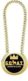 Greatest of All Time Turnover Chain – Medalla de premios de oro grande de 6 pulgadas, collar de trofeo de cabra, cadena de campeón para fútbol, fantasía, baloncesto, fútbol, deportes, logros, cadena