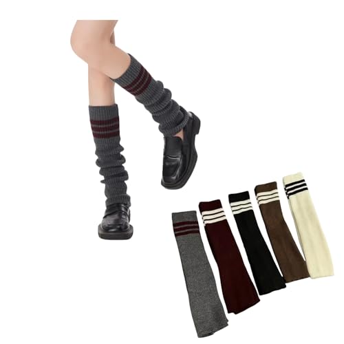 Striped Leg Warmers for Women Girl Fashion Harajuku Long Ankle Knit Leg Socks Cute Goth Y2k Accessories