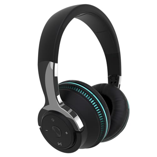 Bluetooth Headphones with RGB Lighting, Noise Isolation, Mic, for Adults, Teens.Foldable Wireless Over-Ear Headphones- Compatible with Chromebooks, Laptop, Computer - for Travel,Class,Office,Home
