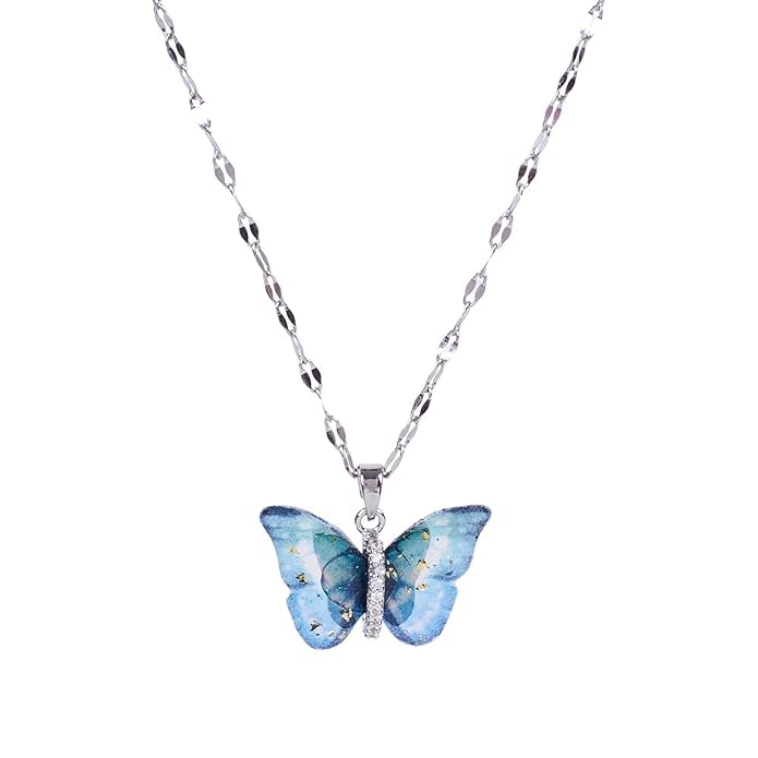 See full amazon price history chart for MEENAZ Butterfly Pendant Necklace for Women & Girls Stylish Blue Silver Necklace | Neck Chain | Locket | Modern Design | Birthday & Special Occassion Gift Aesthetic Jewellery Accessories anti tarnish MEENAZ Butterfly Pendant Necklace for Women & Girls Stylish Blue Silver Necklace | Neck Chain | Locket | Modern Design | Birthday & Special Occassion Gift Aesthetic Jewellery Accessories anti tarnish (B0DCD1NYL8) Amazon Price History, Amazon Price Tracker