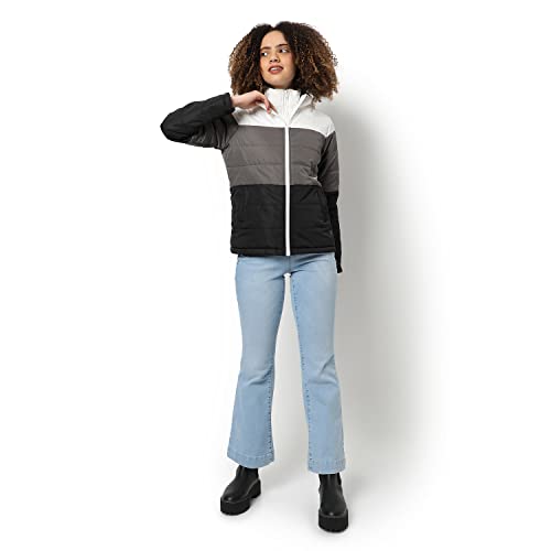 Image of PINACOLADA Women's Puffer Regular Fit Bomber Jacket For Winter Wear | Standing Collar | Full Sleeve | Zipper | Casual Jacket For Woman & Girl | Western Stylish Jacket For Women
