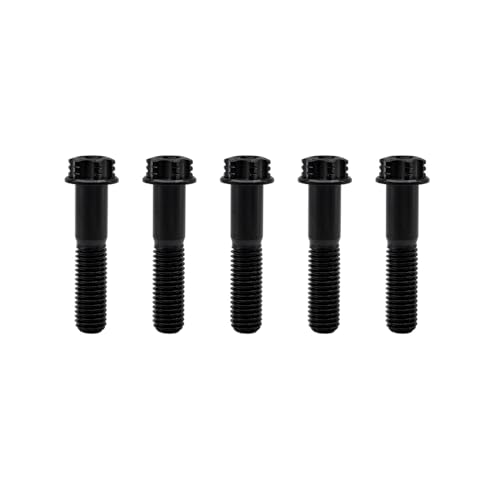 Image of RISON Titanium Bolts M10*1.25 * 35 Torx Titanium Bolts for Motorcycles Hex Head Dual Drive Black Titanium Flange Bolt Pack of 5