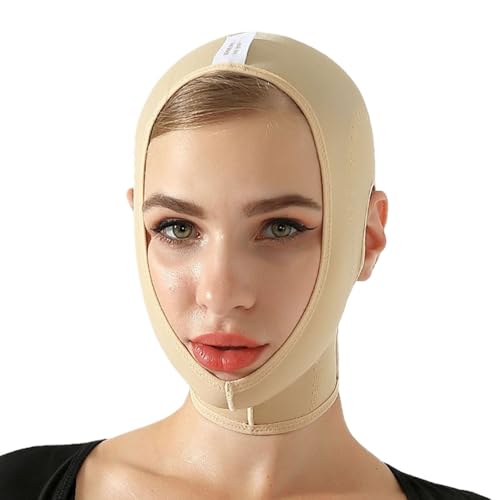 WKZSXXMJ Vendaje Compresivo para Cuello y Barbilla Tras una Cirugía de Liposucción para Mujeres: Adelgazamiento Facial, Tonificación, Estiramiento de la Papada y Lifting de la Mandíbula.(L)