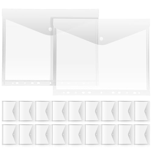 Pochettes transparentes A4 plastique PP résistant à 11 trous avec fermeture bouton