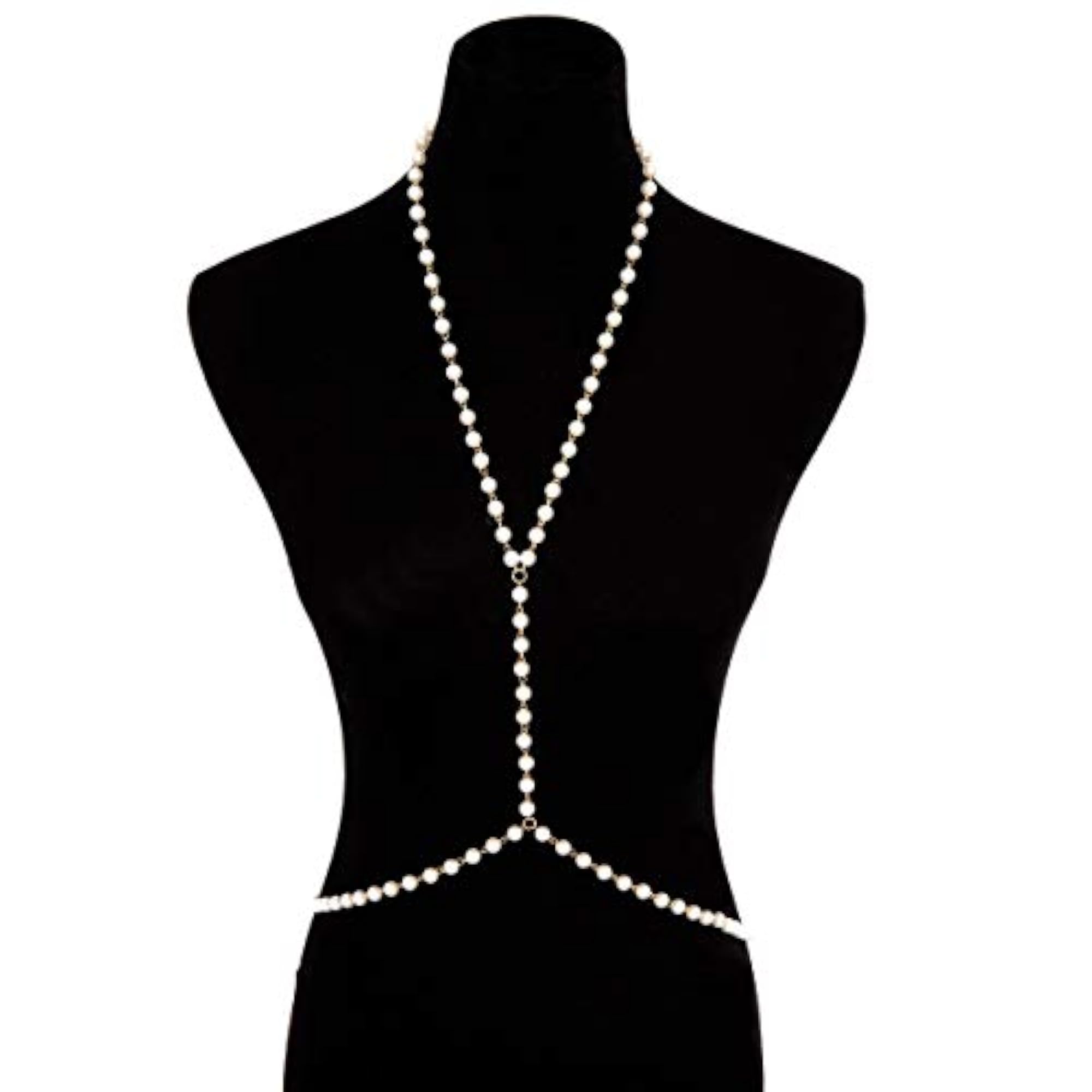 Women's Pearl Double Layer Body Chain, Elegant Accessory