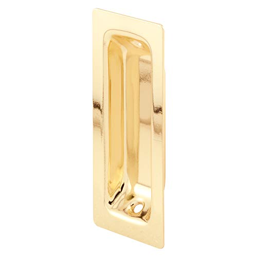 Slide-Co 162457 Tirador empotrado para puerta de clóset con cara rectangular y forma oblongo, acabado latón (Paquete de 2)
