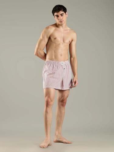 Image of Red Striped Mid Rise Boxer