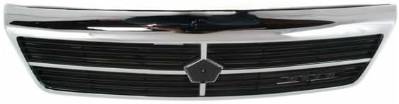 Compatible with 89-92 Spirit Front Face Bar Grille Assembly Chrome Shell with Black Insert