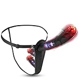 BDSMYEE Strap on Dildos mit 10 Vibrationsmodi,3 Vibration Dildoschwanz Aanldildo Strap On Umschnall für Frauen,Umschnalldildo Umschnallpenis mit Fernbedienung (Schwarz)